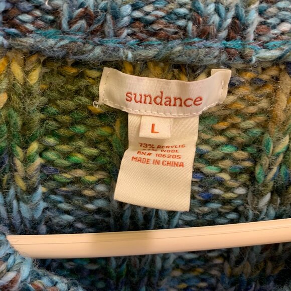 SUNDANCE PINEBROOK CARDIGAN SPACE DYED KNIT WOOL BLEND  SIZE LARGE - Picture 2 of 5